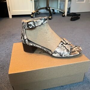 Clarks Snake Print Sandals